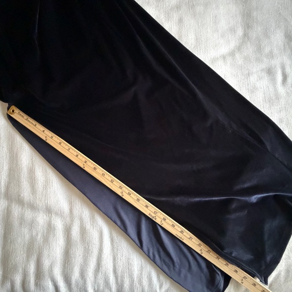 Club L London Dress Womens 8 Navy Velvet Maxi Long Sleeve Corset Knot Formal NWT - Picture 10 of 15